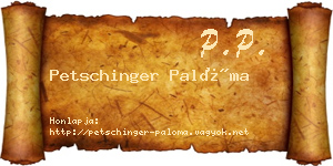 Petschinger Palóma névjegykártya